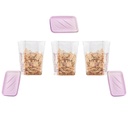 SET 3 BOITES CONSERVATION ALIMENTAIRE 800 ML MIX ROSE/BLANC/BLEU