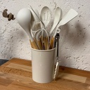 Set 12 pièces ustensiles de cuisine Bois &amp; Silicone mix couleur Noir / Gris / Blanc / Vert