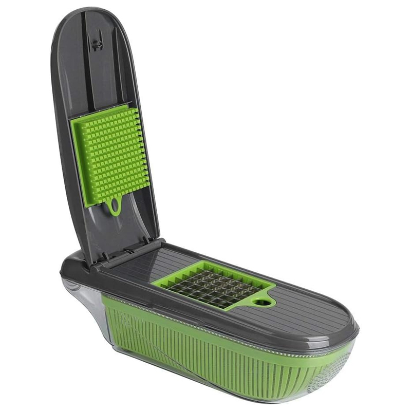 Coupe Légumes Multi-fonctions, lames inox, 33x11x12 cm couleur Gris