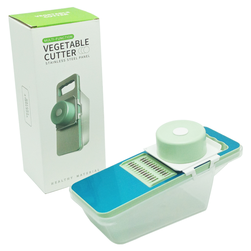 Coupe Légumes Multi-fonctions, lame inox, 29x12x8 cm couleur Vert