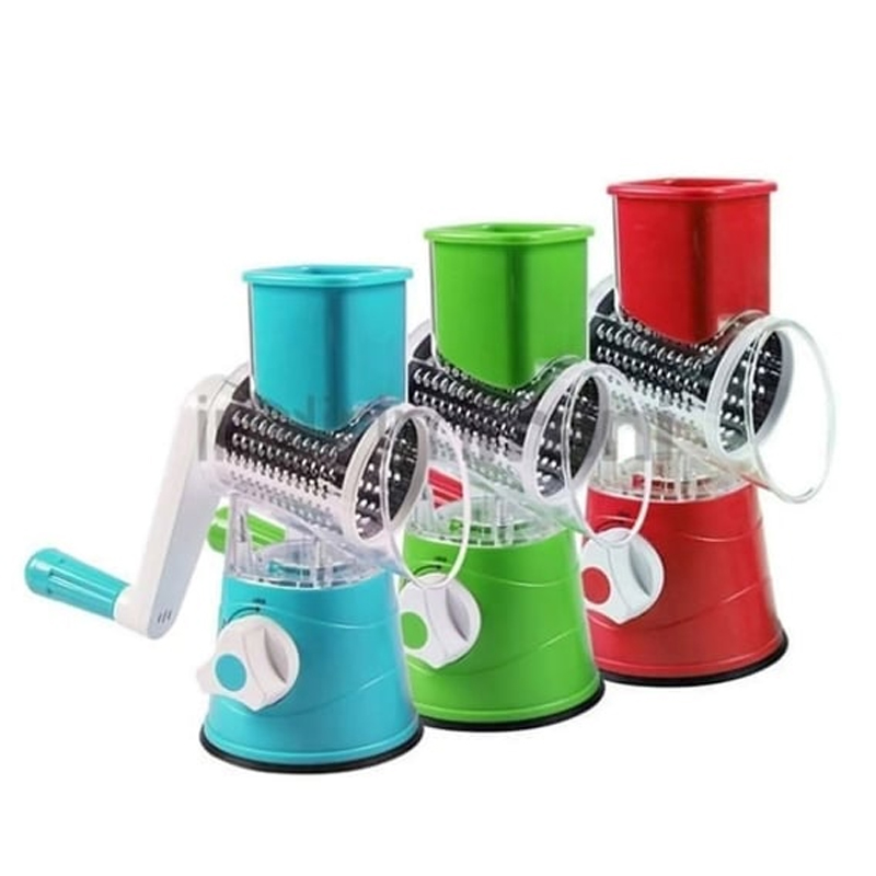 Coupe Légumes Multi-fonctions, lame inox, 24x11 cm couleur mix Vert / Rouge / Bleu