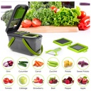 Coupe Légumes Multi-fonctions, lame inox, 26x14x13 cm couleur Gris