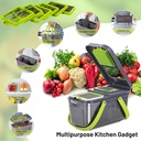 Coupe Légumes Multi-fonctions, lame inox, 26x14x13 cm couleur Gris