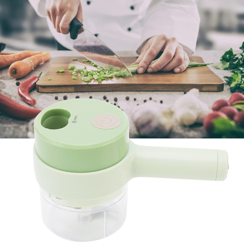 Hachoir électrique (USB), lame inox, 18x11x8 cm couleur Vert
