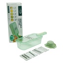 Coupe Légumes Multi-fonctions, lame inox, 35x12x8 cm couleur Vert