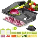 Coupe Légumes Multi-fonctions, lame inox, 33x10x12 cm couleur Gris