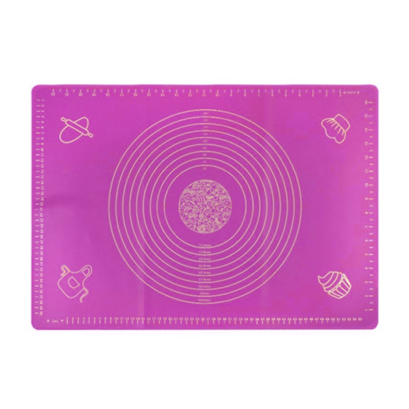 Plan de travail en silicone patisserie 65x45 cm couleur mix Gris / Violet / Rose / Vert