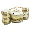 Set 15 pièces avec support métal (Soupière 20x13 cm + Bols 11x7 cm + Cuillères)