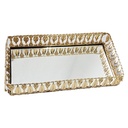 PLATEAU DECO METAL RECTANGULAIRE 26X13 CM MODELE OR
