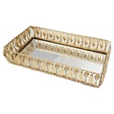 PLATEAU DECO METAL RECTANGULAIRE 26X13 CM MODELE OR