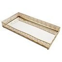 PLATEAU DECO METAL RECTANGULAIRE 26X13 CM MODELE OR