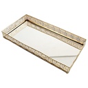 PLATEAU DECO METAL RECTANGULAIRE 26X13 CM MODELE OR