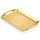 PLATEAU DECO PLASTIQUE 41X26 CM MODELE OR