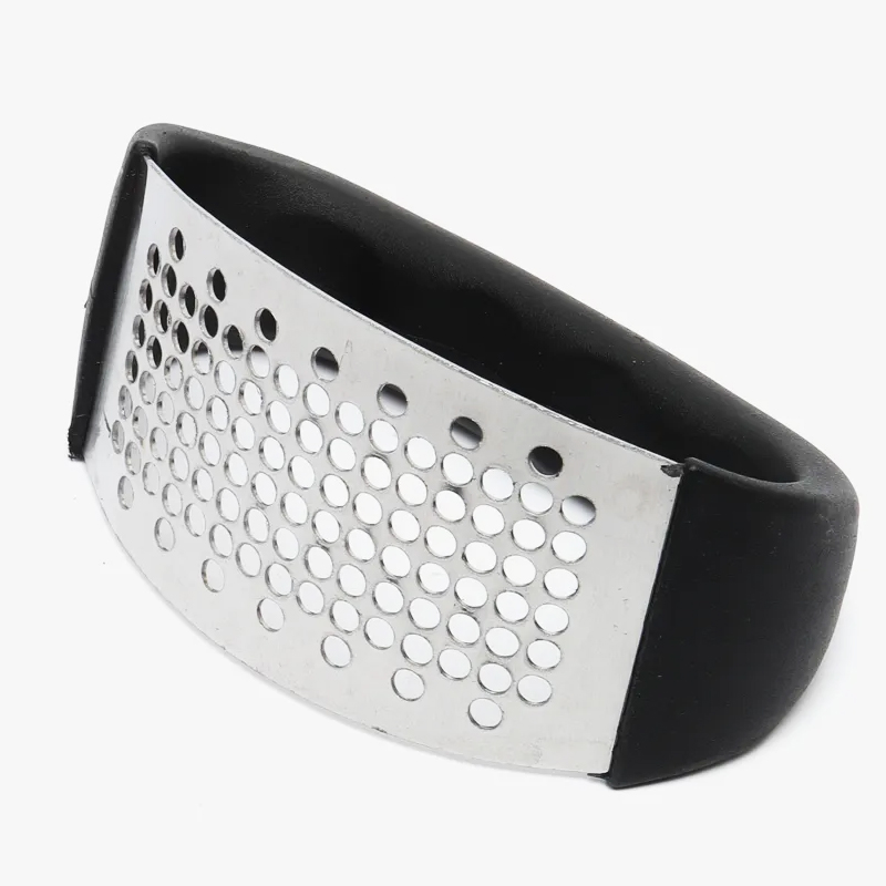 Presse ail inox manche plastique noir 10,5x5,5 cm