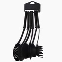 Set 6 pièces ustensiles plastique couleur noir