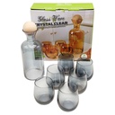 Set Bouteille avec support bois + 6 verres