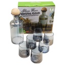 Set Bouteille avec support bois + 6 verres