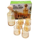 Set Bouteille avec support bois + 6 verres