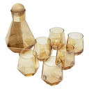 Set Bouteille avec support bois + 6 verres
