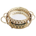 SET 2 PLATEAUX DECO METAL 20 CM &amp; 25 CM