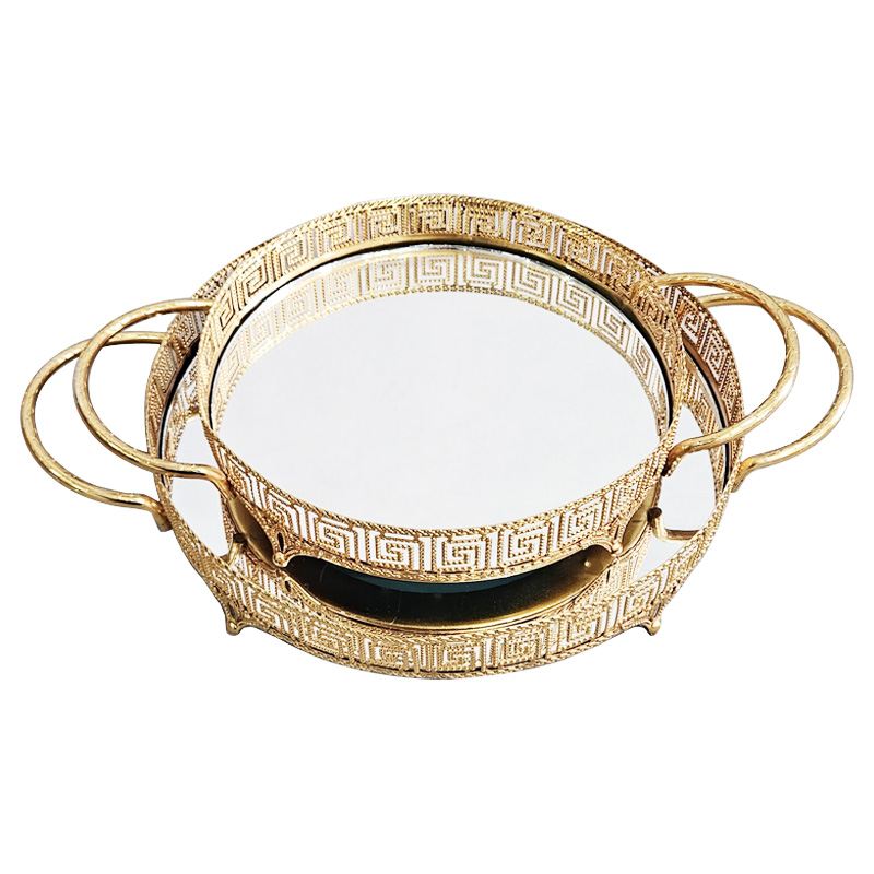 SET 2 PLATEAUX DECO METAL 20 CM &amp; 25 CM