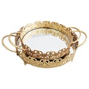 SET 2 PLATEAUX DECO METAL 20 CM &amp; 25 CM