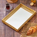 PLATEAU DECO PLASTIQUE RECTANGULAIRE 40X27X6 CM MODELE OR