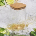 POT VERRE BOROSILICATE COUVERCLE BAMBOO 20X8 CM