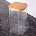 POT VERRE BOROSILICATE COUVERCLE BAMBOO 18X10 CM
