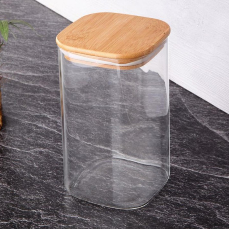 POT VERRE BOROSILICATE COUVERCLE BAMBOO 28X10 CM