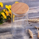 POT VERRE BOROSILICATE COUVERCLE BAMBOO 15X8,5 CM