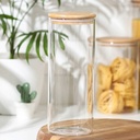 POT VERRE BOROSILICATE COUVERCLE BAMBOO 30X10 CM