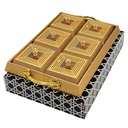 Set Déco 6 compartiments 41x27 cm modèle or matière plastique