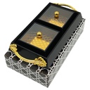 Set Déco 2 compartiments 27x15 cm modèle noir matière plastique