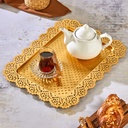 PLATEAU DECO PLASTIQUE 45X33 CM MODELE OR