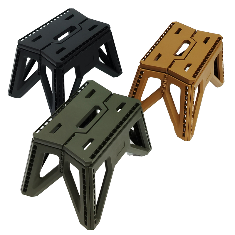 TABOURET PLIABLE PLASTIQUE 27X20X24 CM COULEURS MIX NOIR / VERT / MARRON
