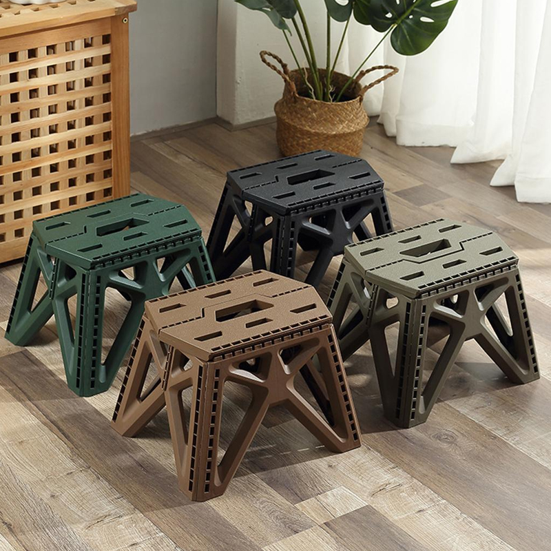 TABOURET PLIABLE PLASTIQUE 28X20X23 CM COULEURS MIX NOIR / VERT / MARRON / GRIS