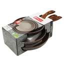SET 3 POELES 28 / 24 / 20 CM COULEUR MARRON
