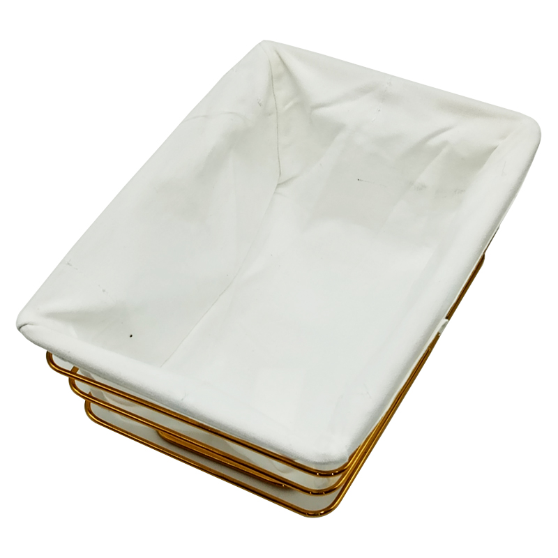 PANIER A PAIN METAL COULEUR OR 24.5X17X11 CM