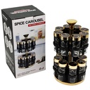 SET 16 POT EPICE VERRE AVEC SUPPORT 32X16 CM COULEURS MIX NOIR / BLANC