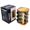 SET 12 POT EPICE VERRE AVEC SUPPORT 17X17X25 CM COULEUR NOIR