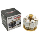 SET 6 POT EPICE VERRE AVEC SUPPORT 17X17 CM COULEURS MIX NOIR / BLANC