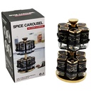 SET 12 POT EPICE VERRE AVEC SUPPORT 32X16 CM COULEURS MIX NOIR / BLANC
