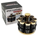 SET 8 POT EPICE VERRE AVEC SUPPORT 17X17 CM COULEURS MIX NOIR / BLANC