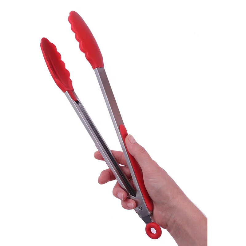 PINCE A SALADE METAL + PLASTIQUE 30 CM COULEUR MIX ROUGE / VERT