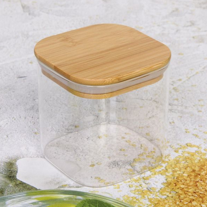 POT VERRE BOROSILICATE 6X8 CM COUVERCLE BAMBOO
