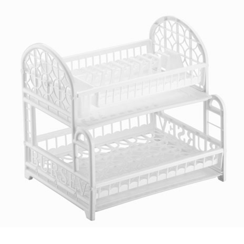 EGOUTTOIR XL DOUBLE 43X31X46 CM MIX BLANC/ROSE