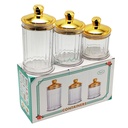 SET 3 PIECES POT EN PLASTIQUE DECORATIF 16.5X10 / 13X10 / 9X10 CM MODELE OR
