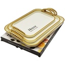SET 3 PLATEAUX DECO PLASTIQUE 42X31 / 38X26 / 33X22 CM COULEUR MIX NOIR / BLANC