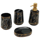 SET SALLE DE BAIN 4 PIECES CERAMIQUE COULEUR MIX NOIR / BLANC